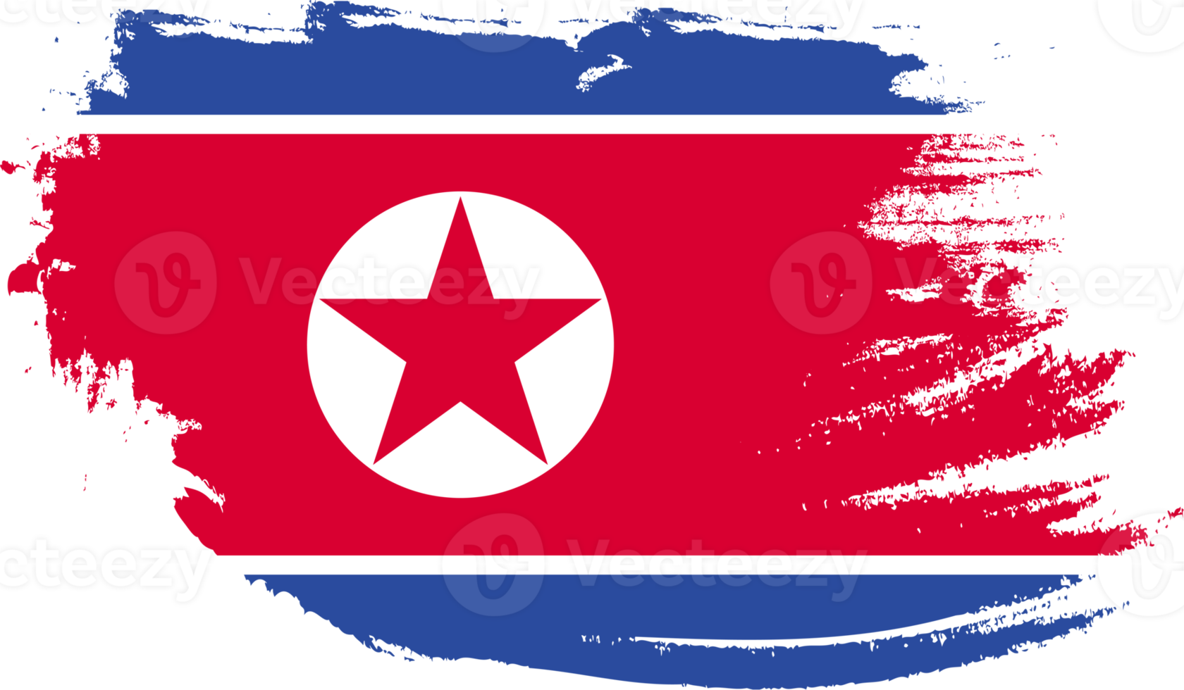 North Korea flag with grunge texture png