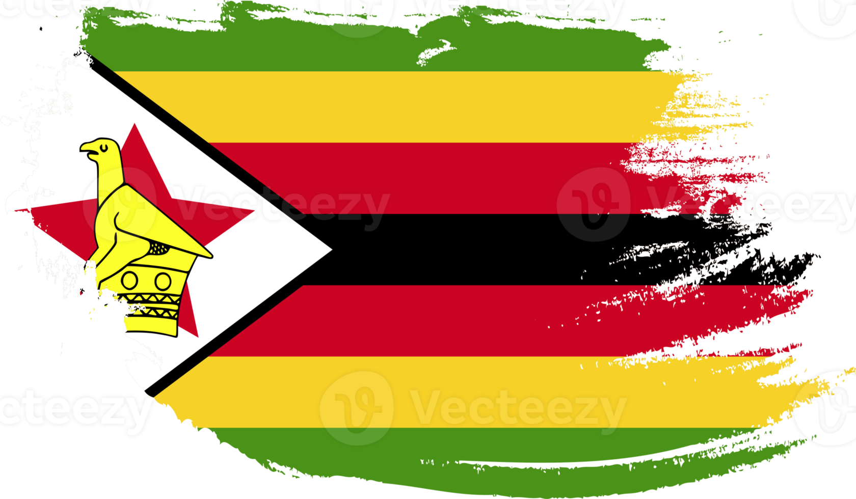 Zimbabwe flag with grunge texture png