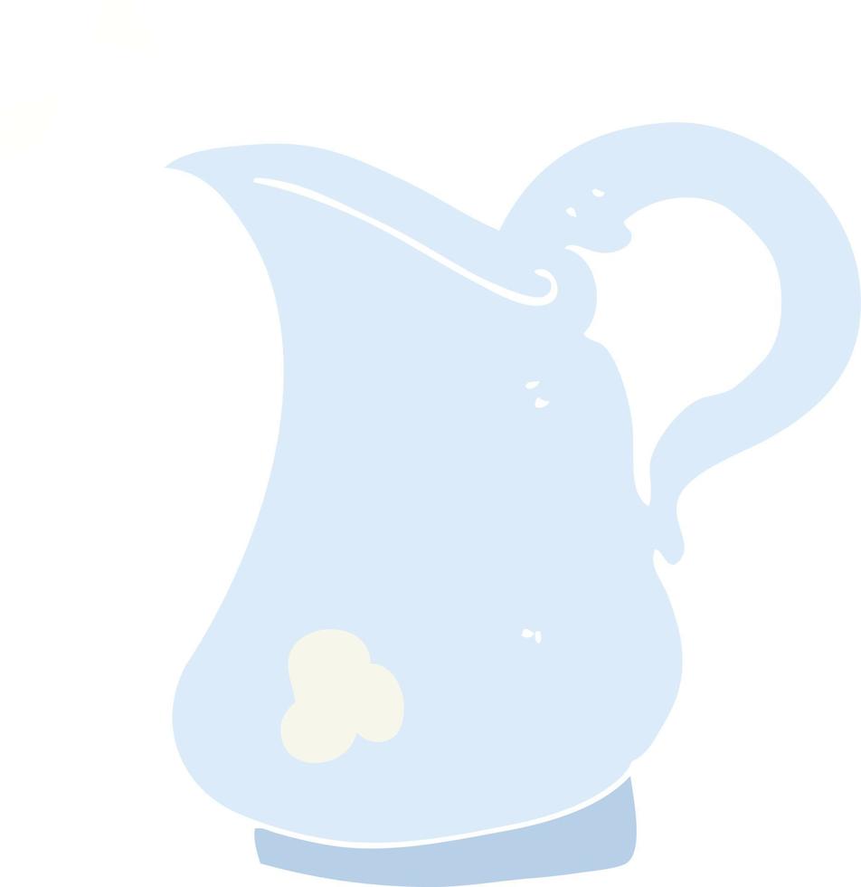 flat color illustration of milk jug vector