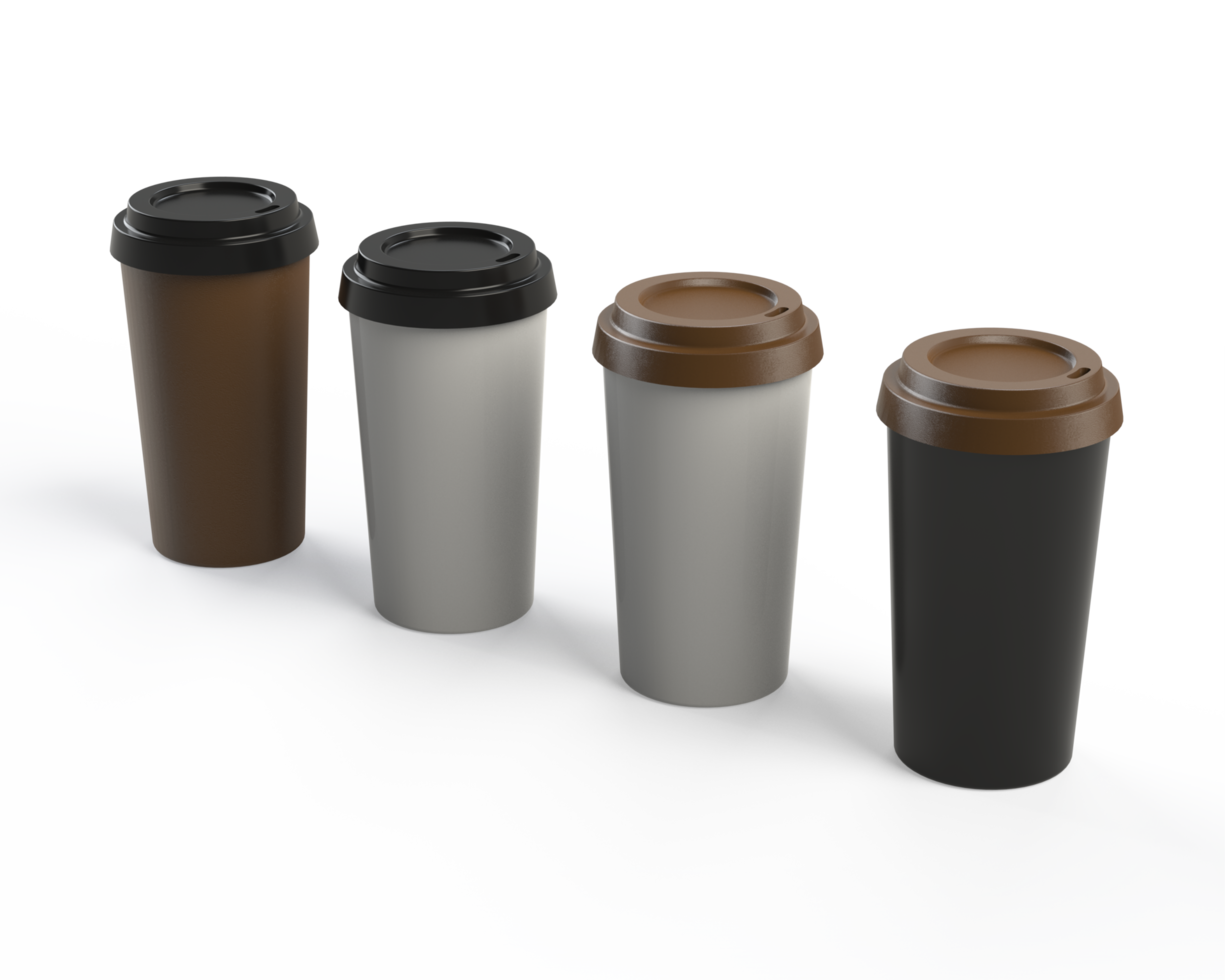 Paper cup for drinks with no background. png