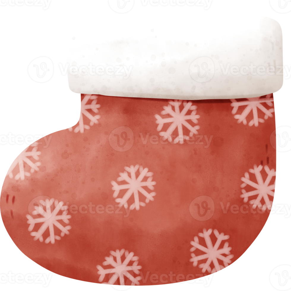 watercolor Christmas sock png