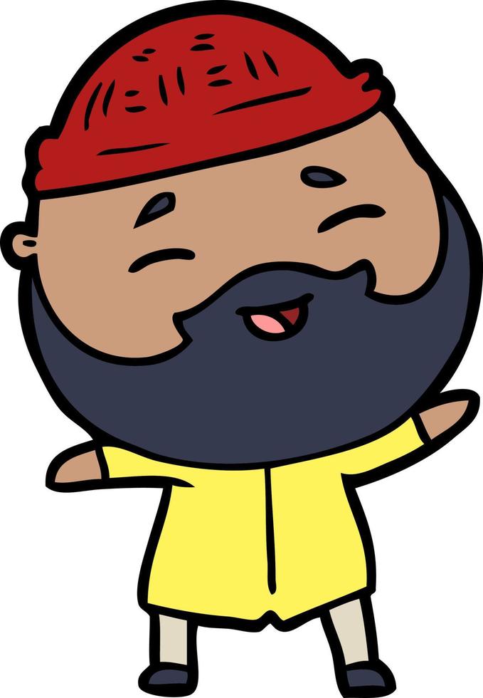 cartoon happy bearded man vector