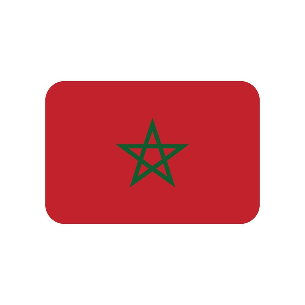 Morocco vector flag with rounded corners isolated on white background