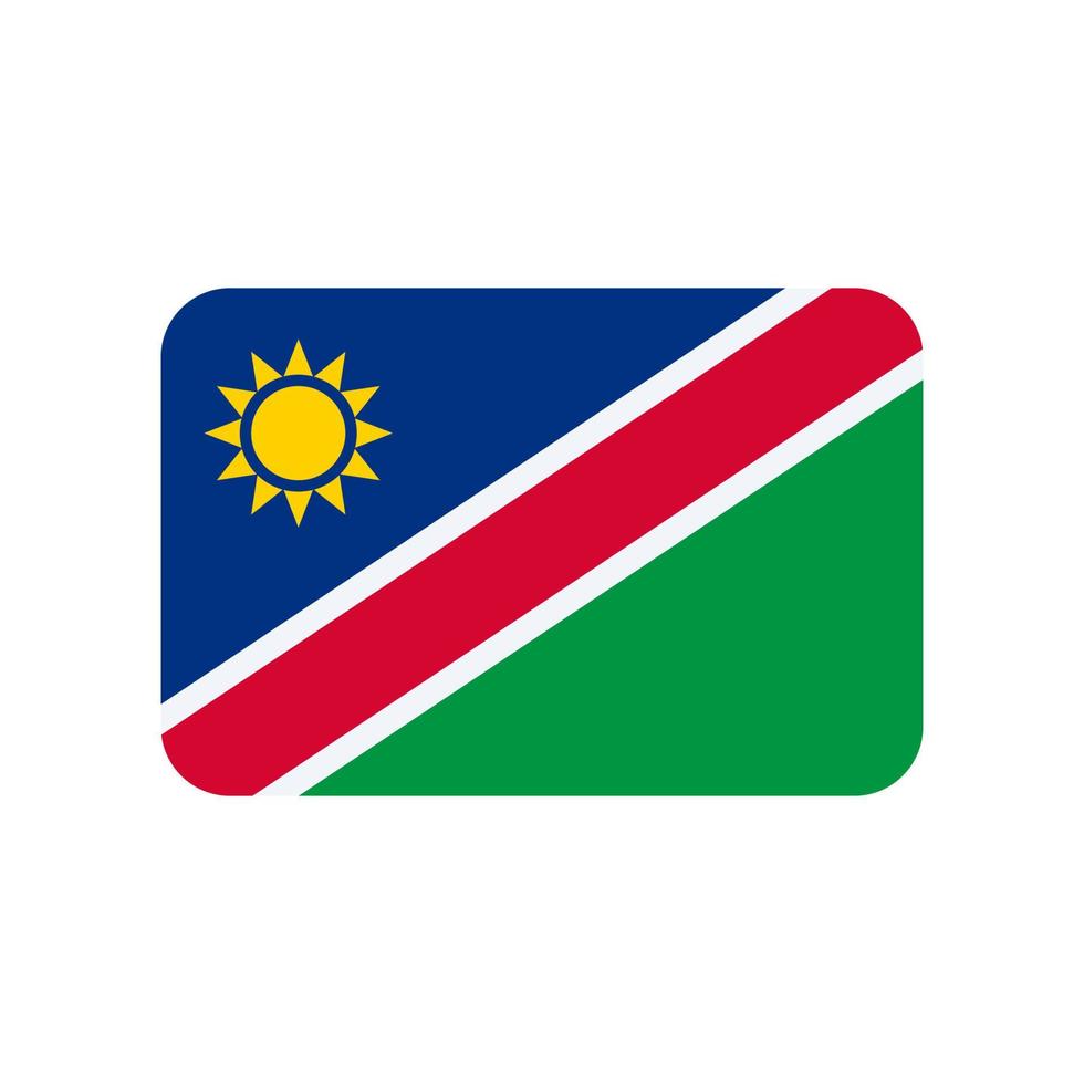 Namibia vector flag with rounded corners isolated on white background