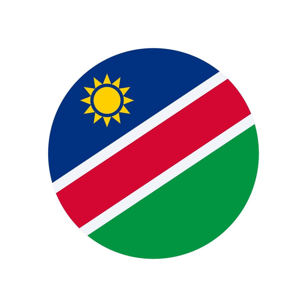Namibia vector flag circle isolated on white background