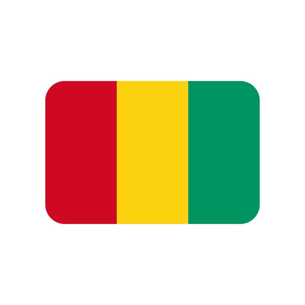 Guinea vector flag with rounded corners isolated on white background