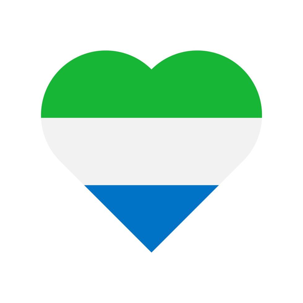 Sierra Leone vector flag heart isolated on white background