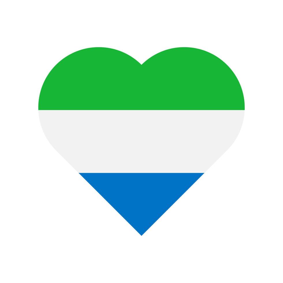 Sierra Leone vector flag heart isolated on white background