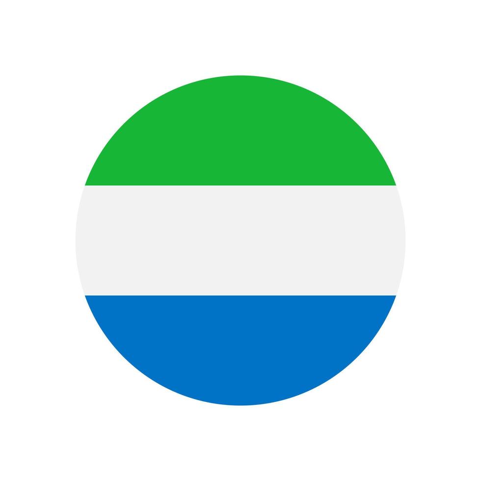 Sierra Leone vector flag circle isolated on white background