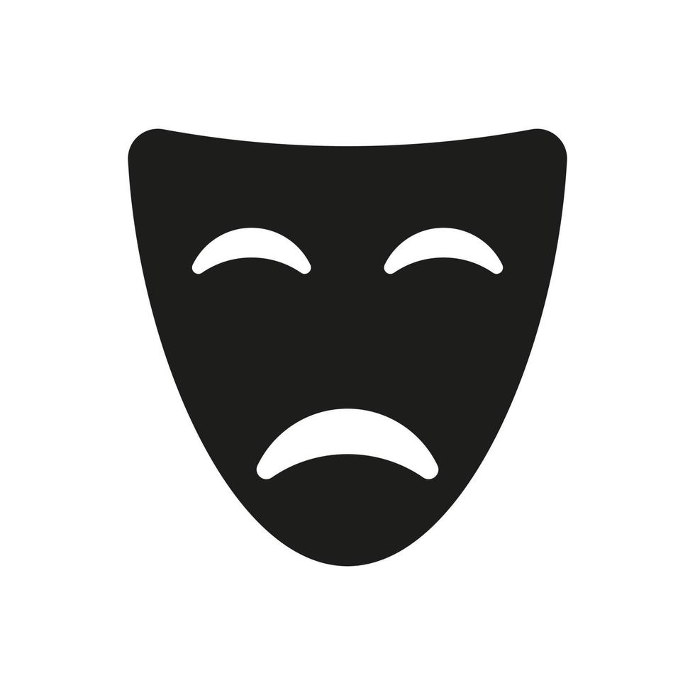Tragedy black vector icon on white background
