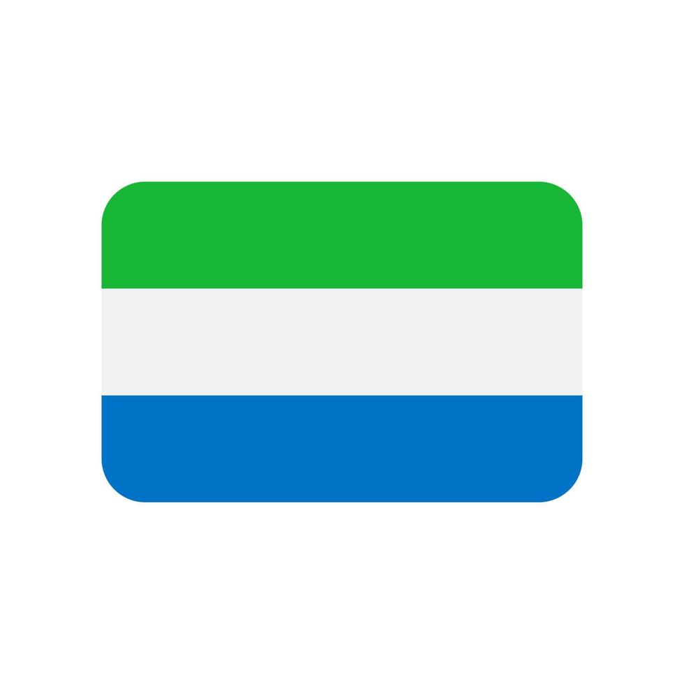 Sierra Leone vector flag with rounded corners isolated on white background