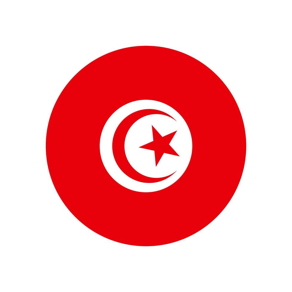 Tunisia vector flag circle isolated on white background