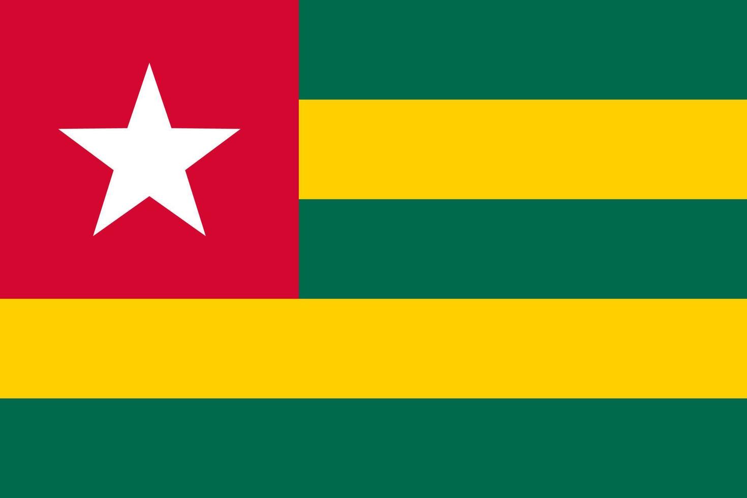 Togo vector flag. Aftrican country national symbol