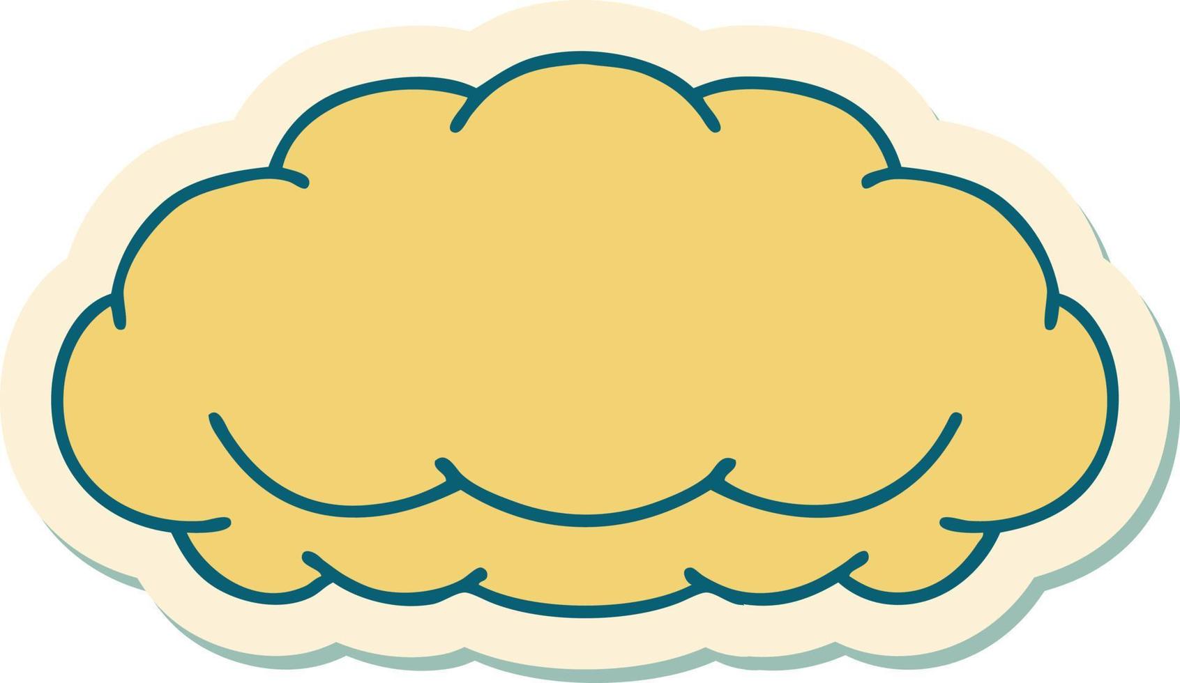 sticker of tattoo in traditional style of a grey cloud vector