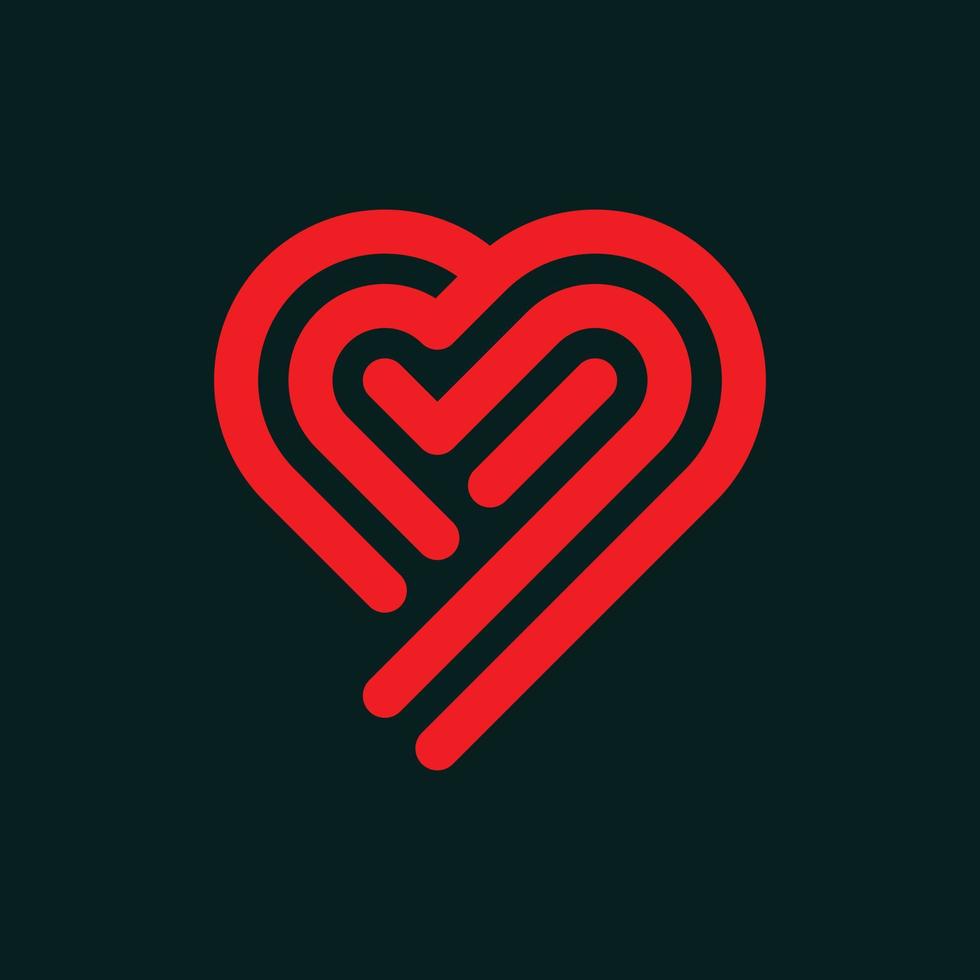 Letter Y Love Line Modern Logo vector