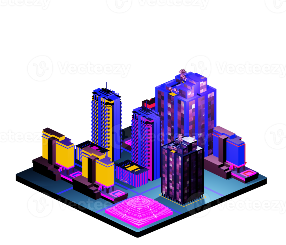 Isometric building arrangement png