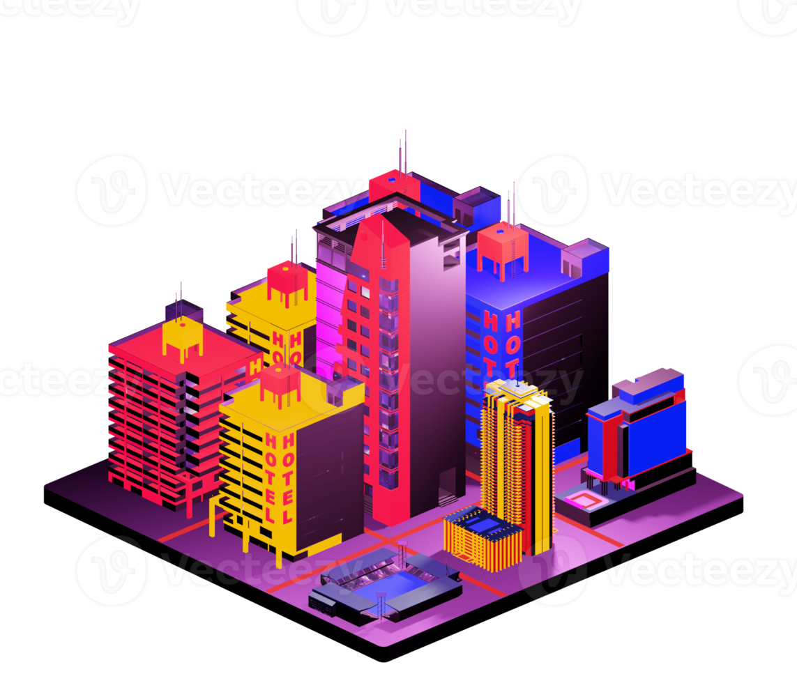 Isometric building in retro style png