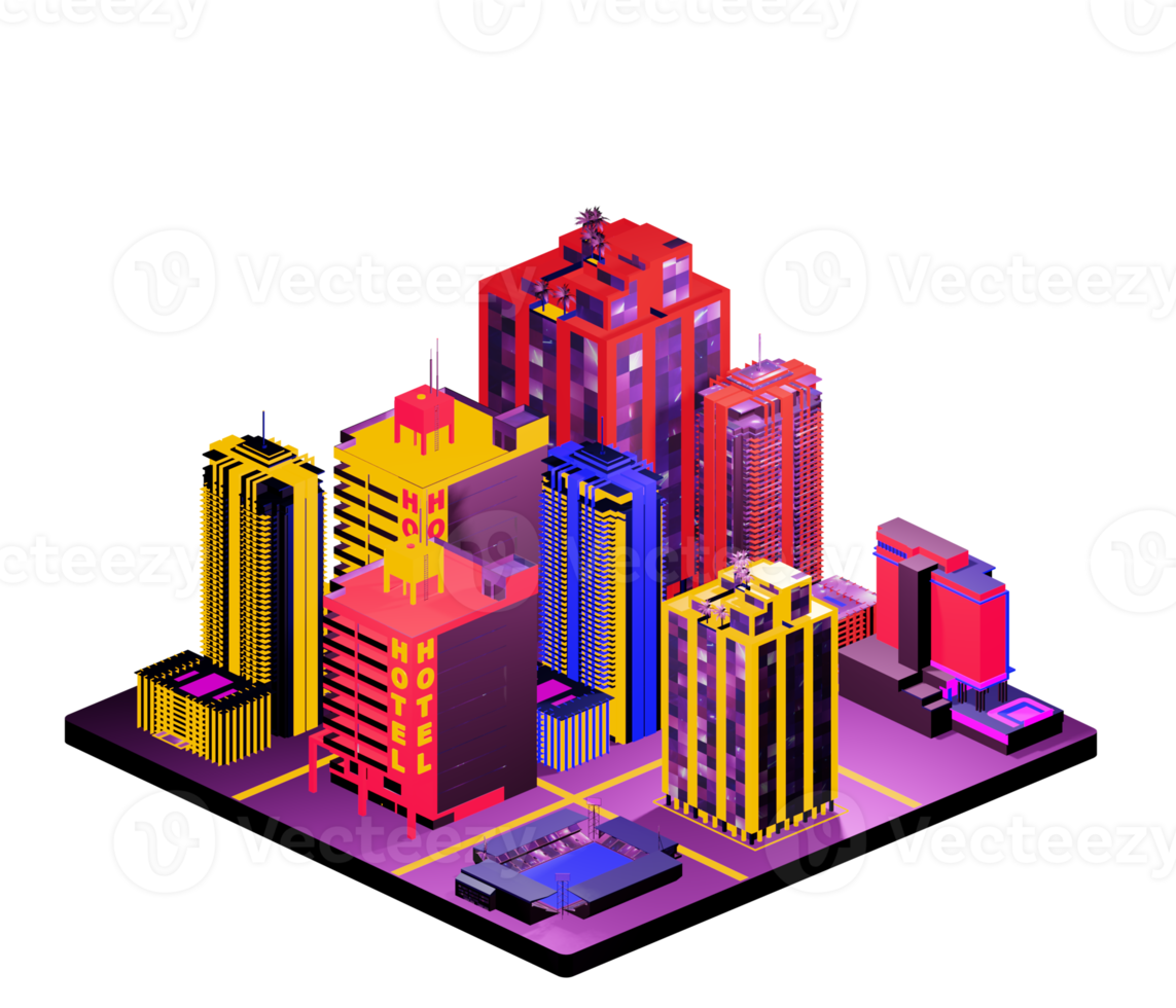 Isometric building arrangement png