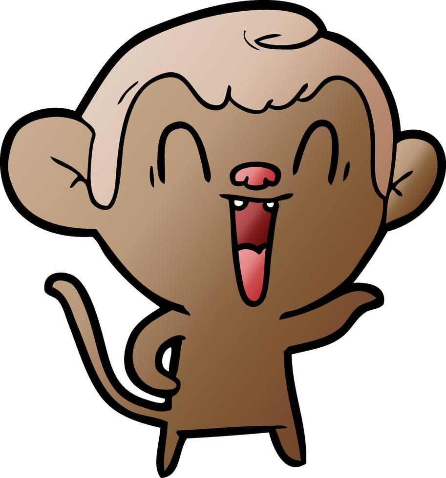 cartoon laughing monkey vector