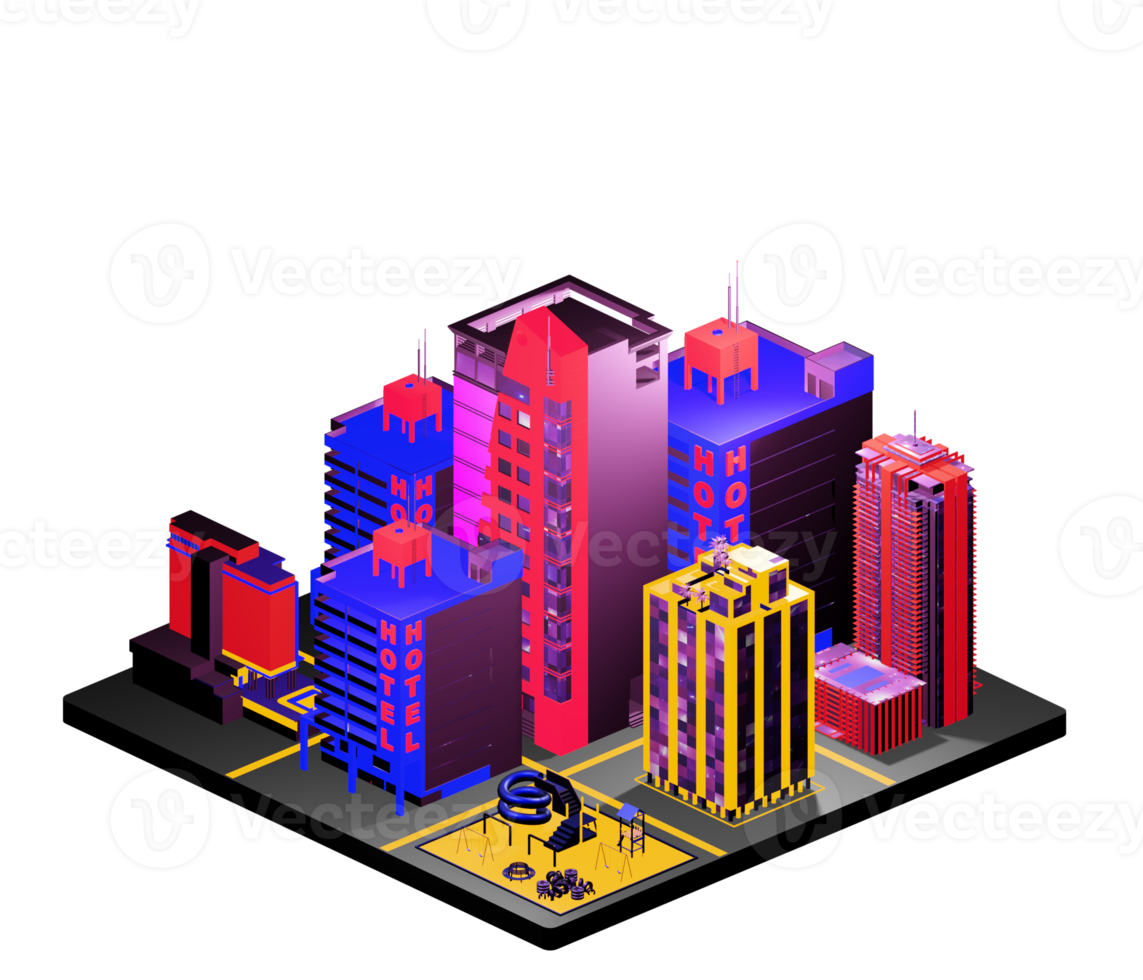 Isometric building arrangement png