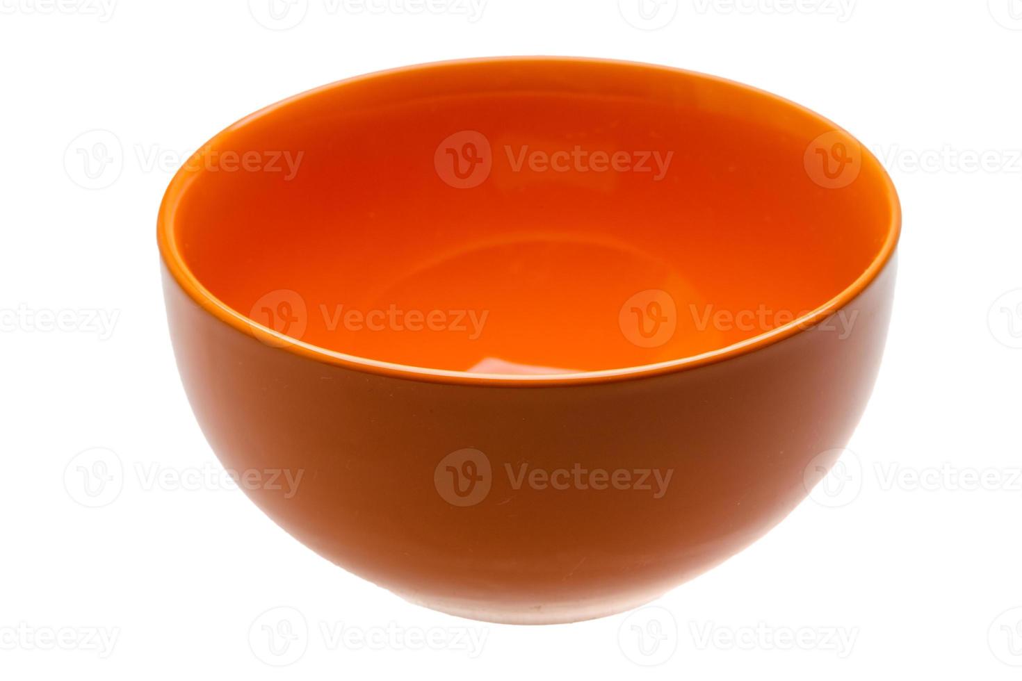 Red bowl on white background photo