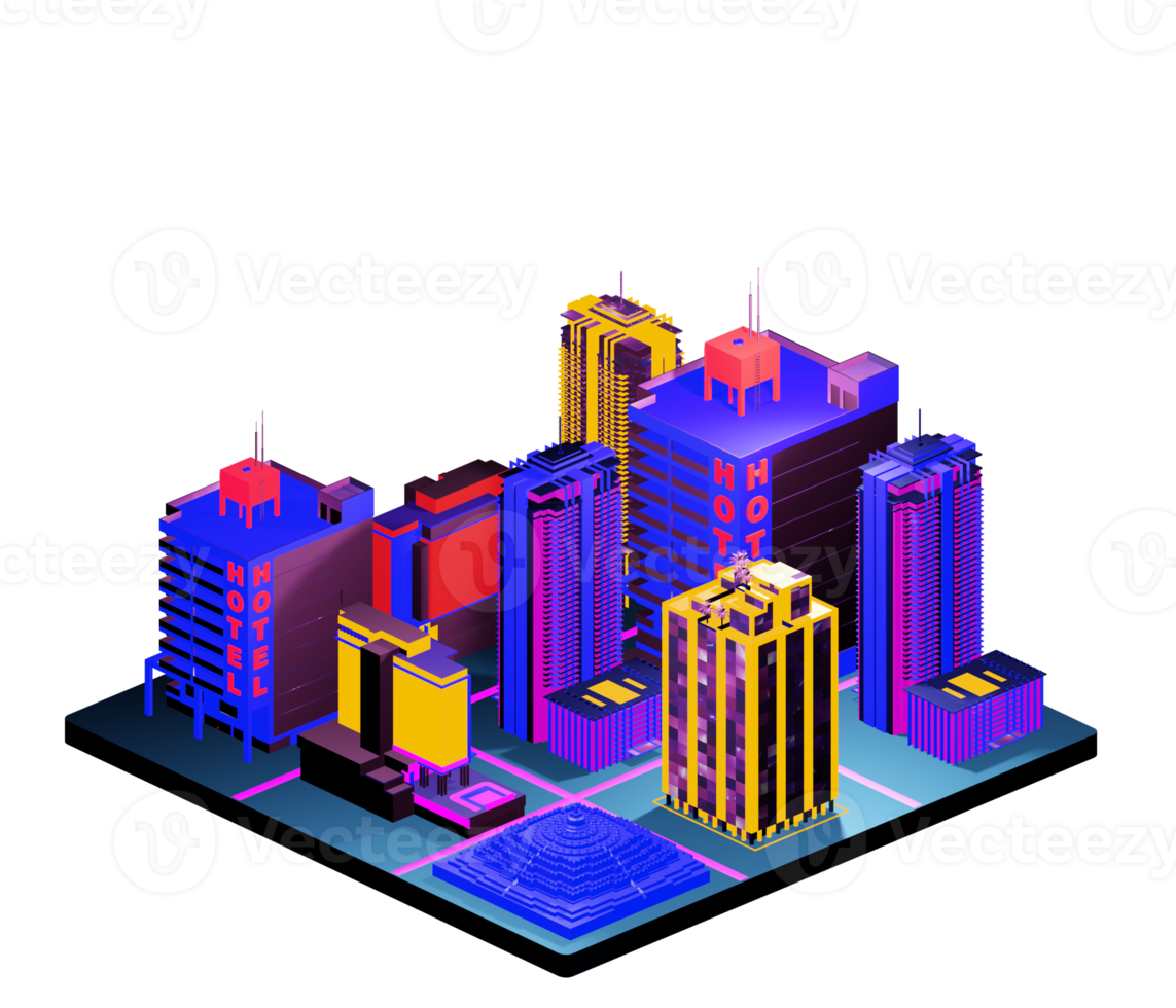 Isometric building in retro style png