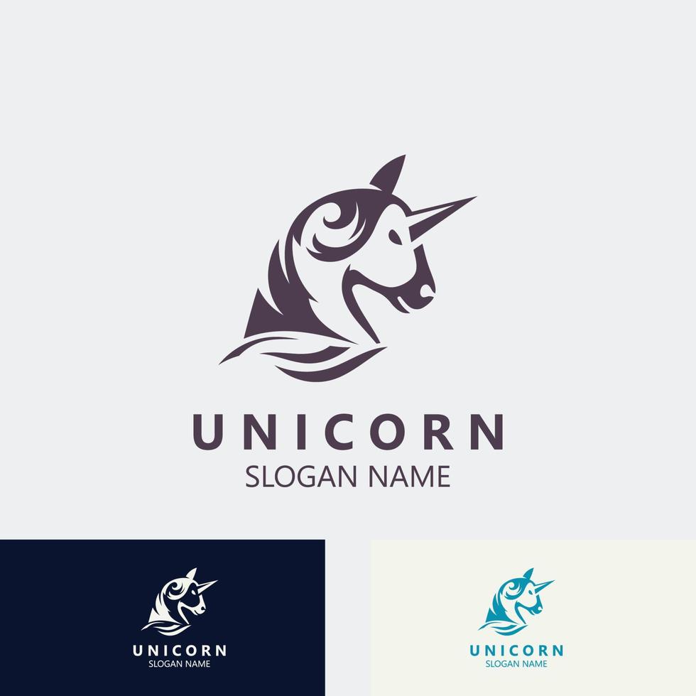 unicornio caballo logo imagen diseño cabeza elegante plantilla vector