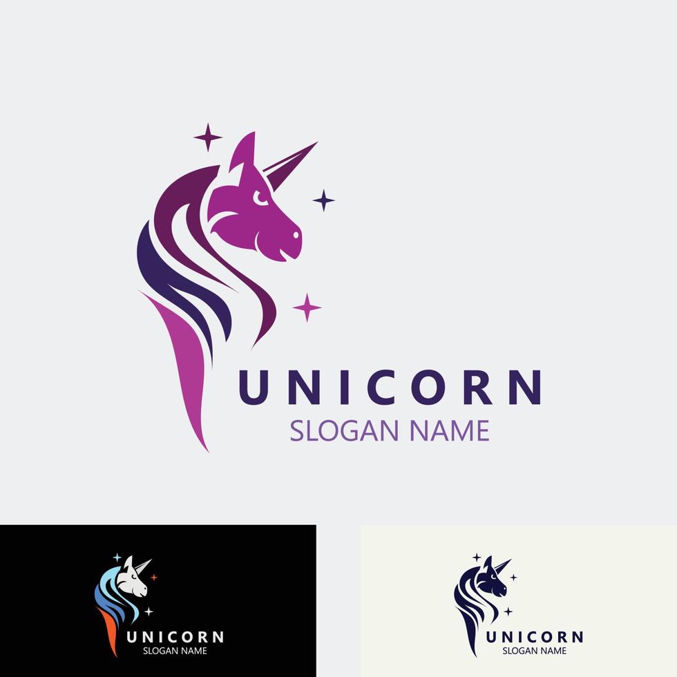 unicornio caballo logo imagen diseño cabeza elegante plantilla vector