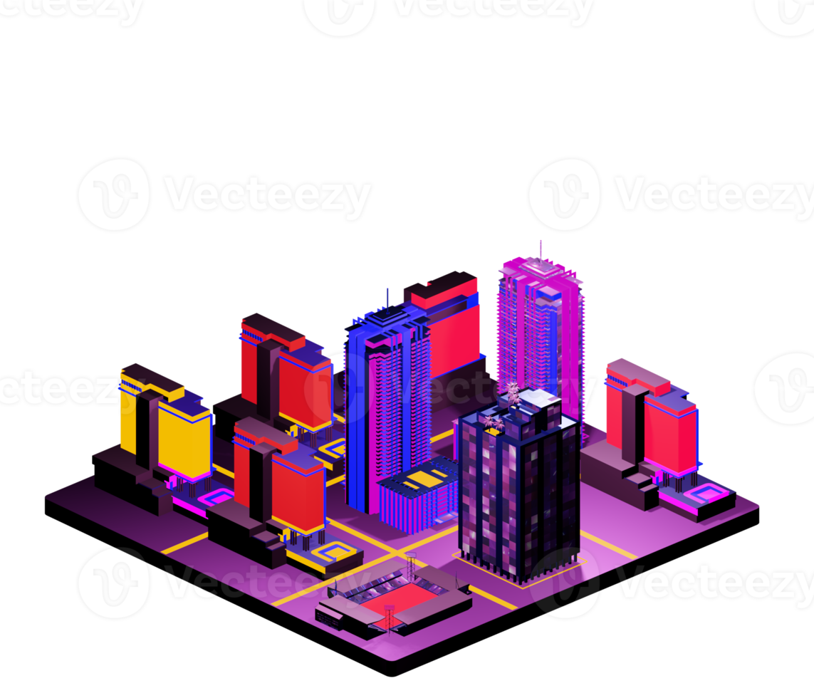 Isometric building arrangement png