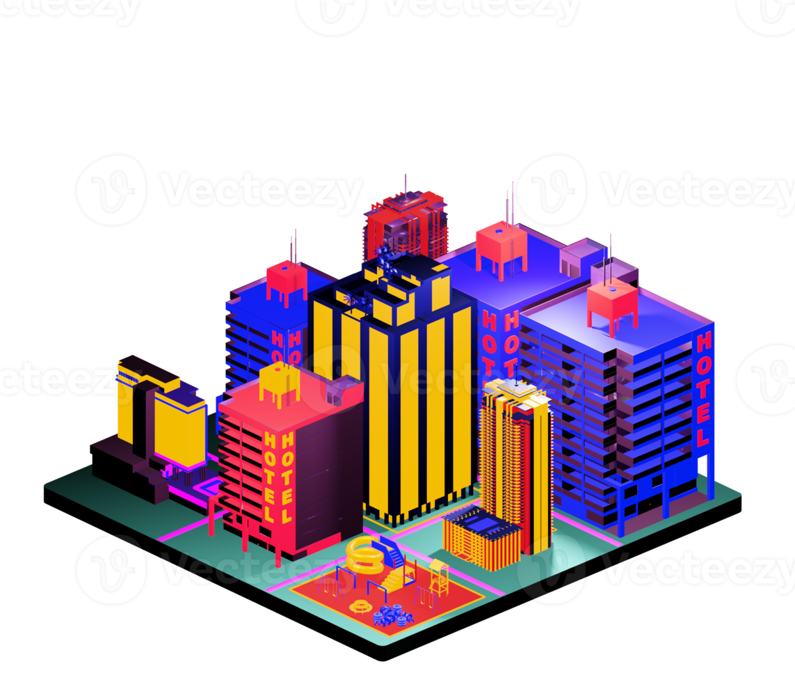 Isometric building in retro style png