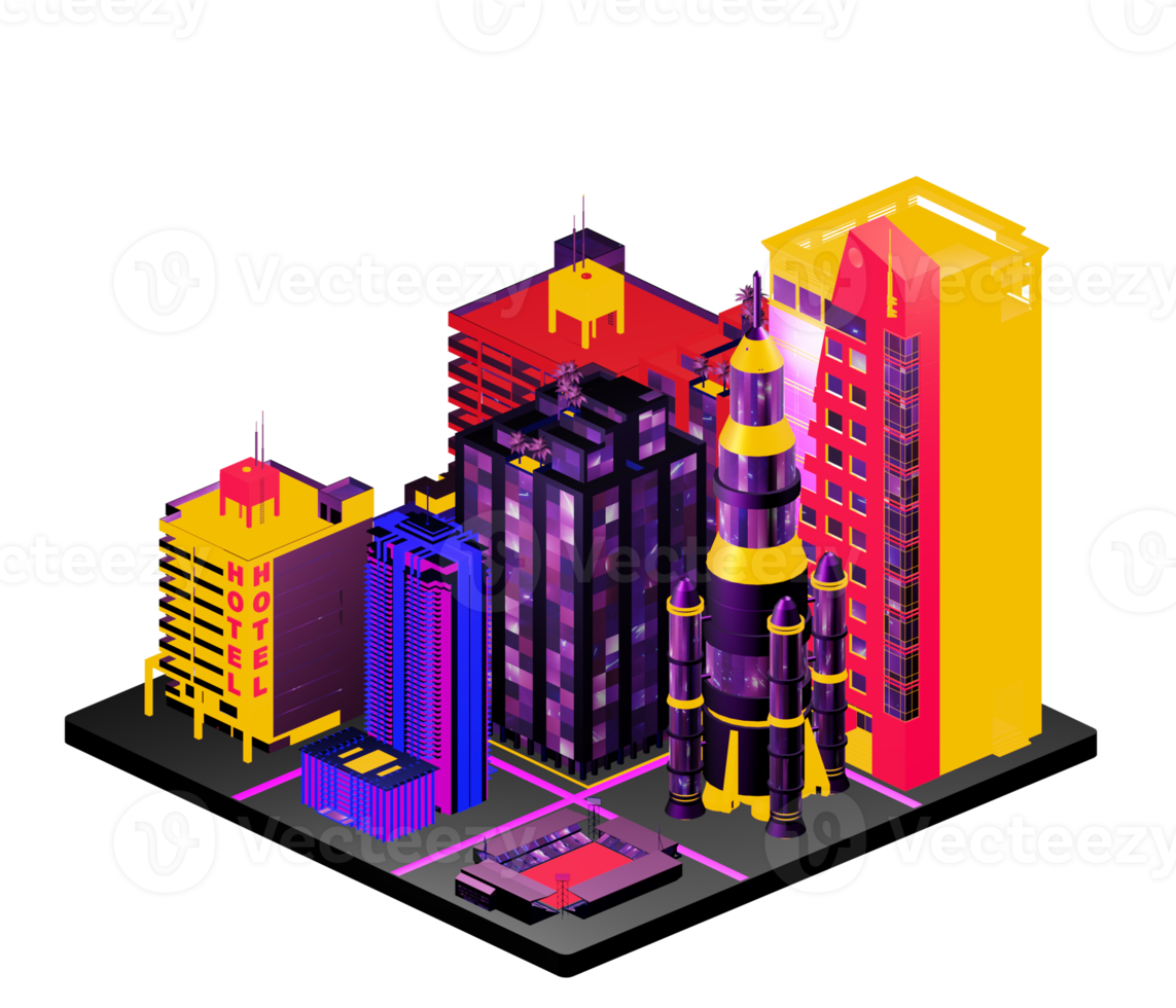 Isometric building arrangement png