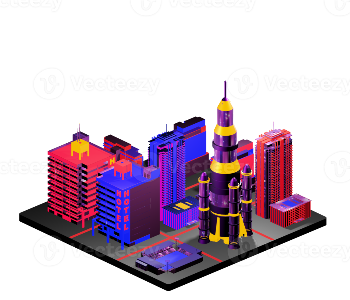 Isometric building arrangement png