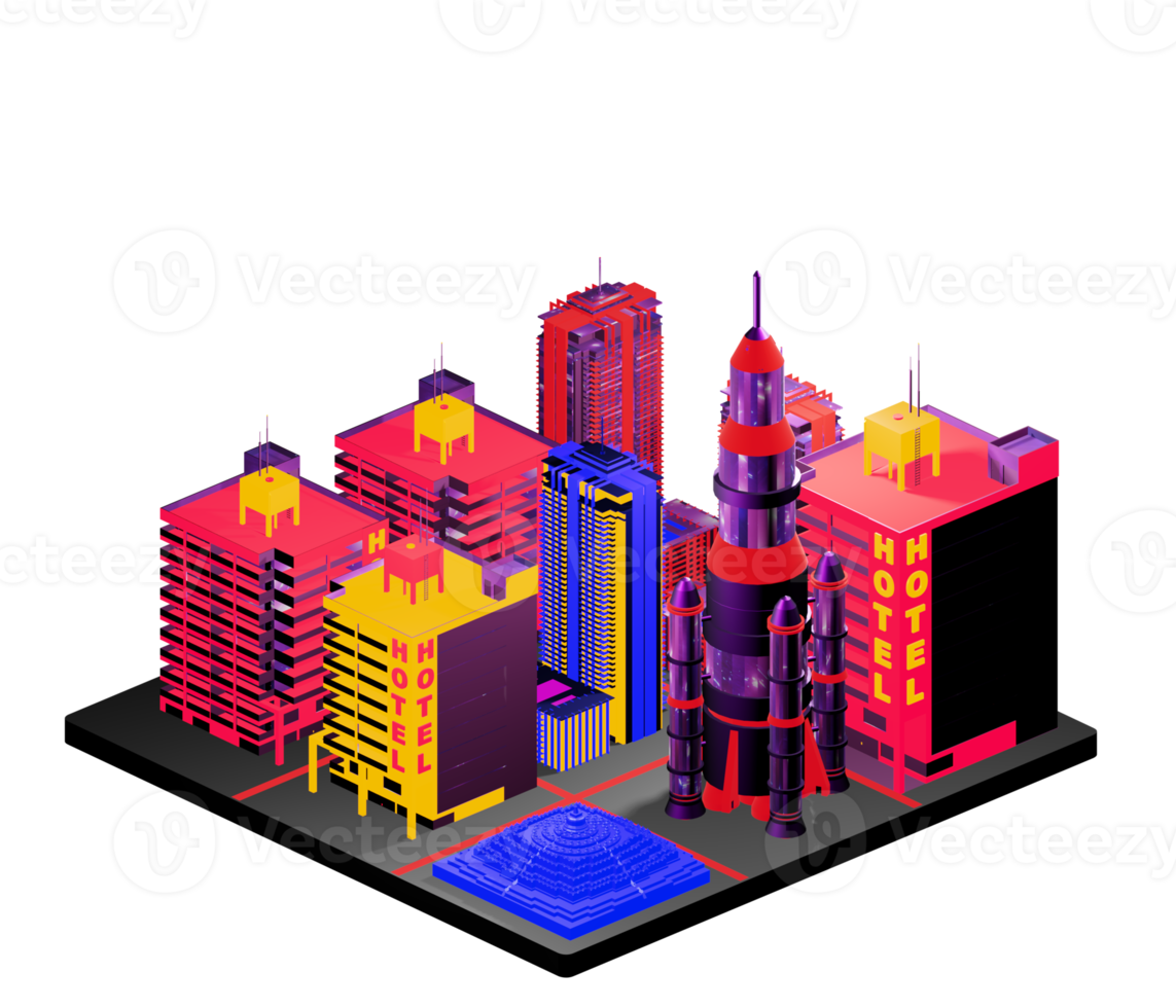 Isometric building arrangement png