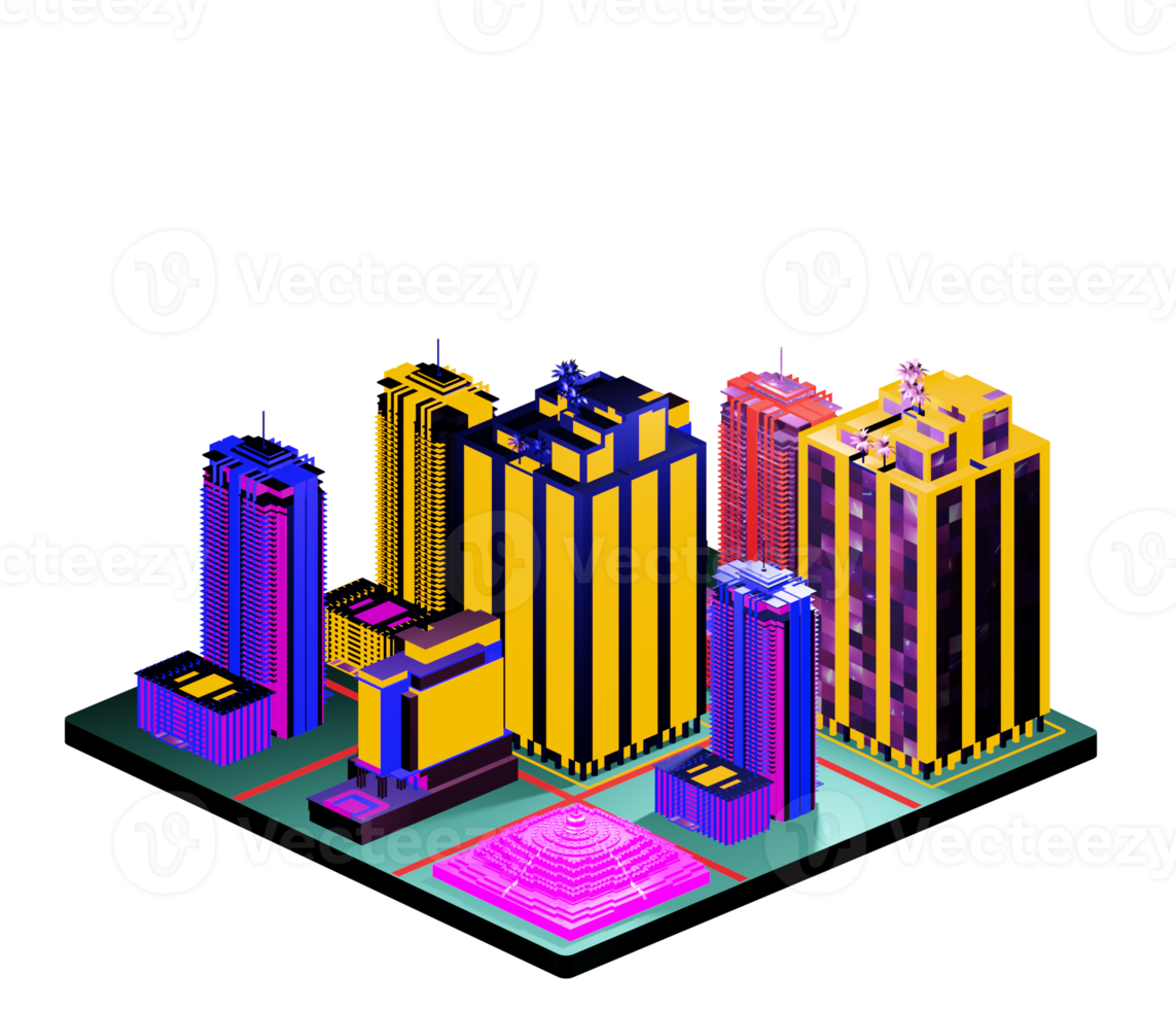 Isometric building arrangement png