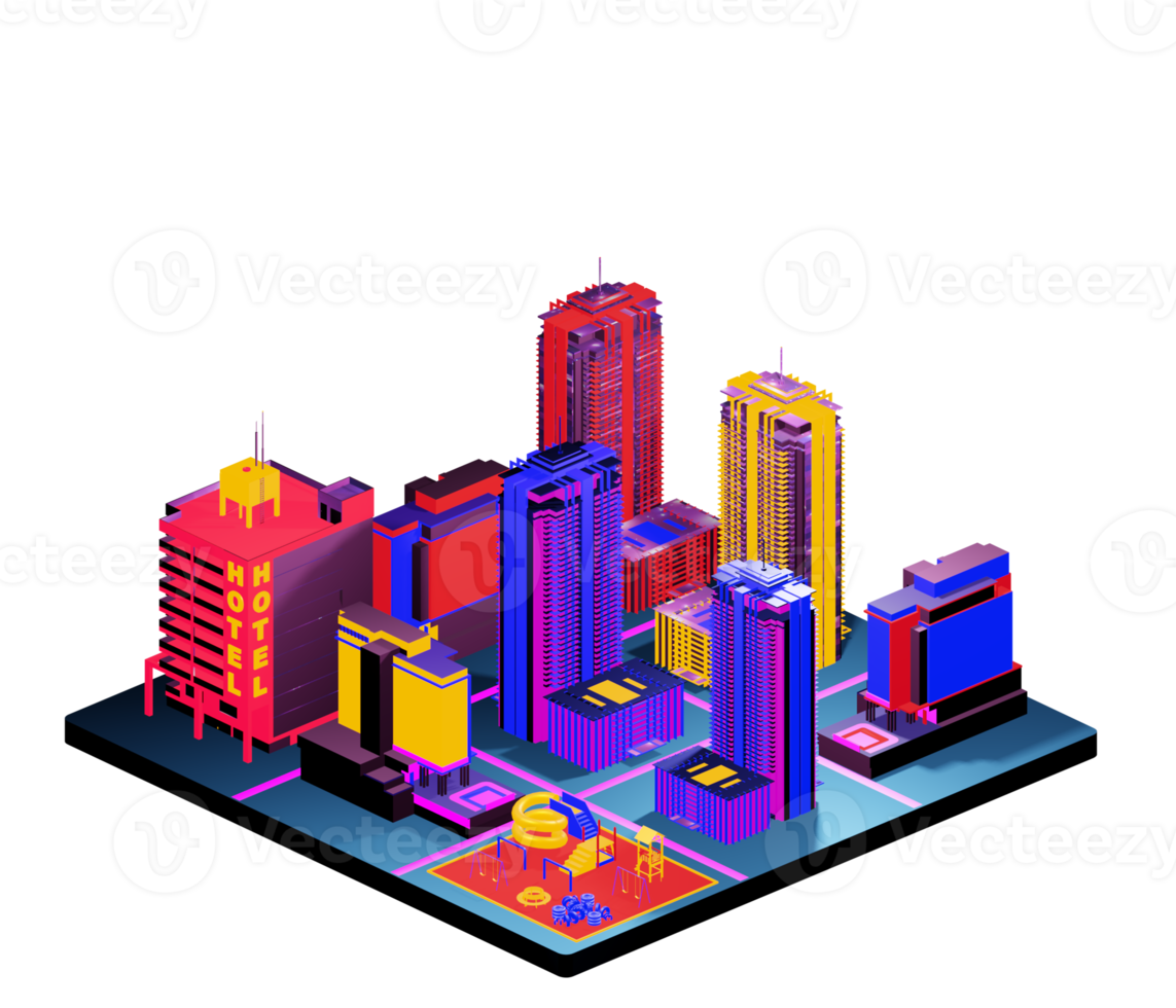 Isometric building in retro style png