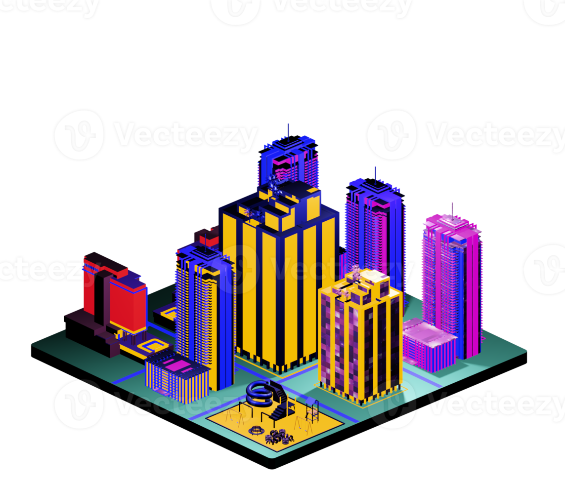 Isometric building in retro style png