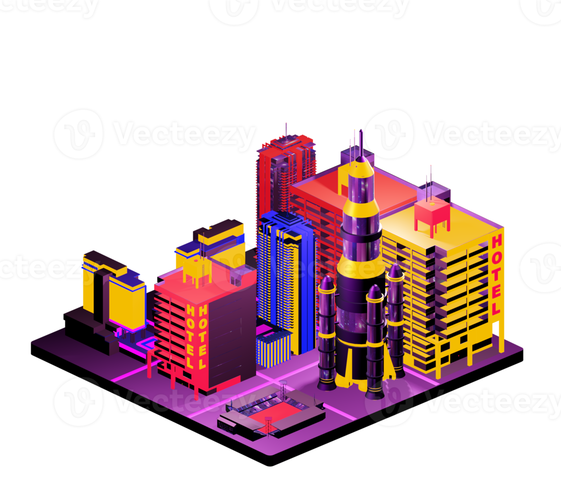 Isometric building arrangement png
