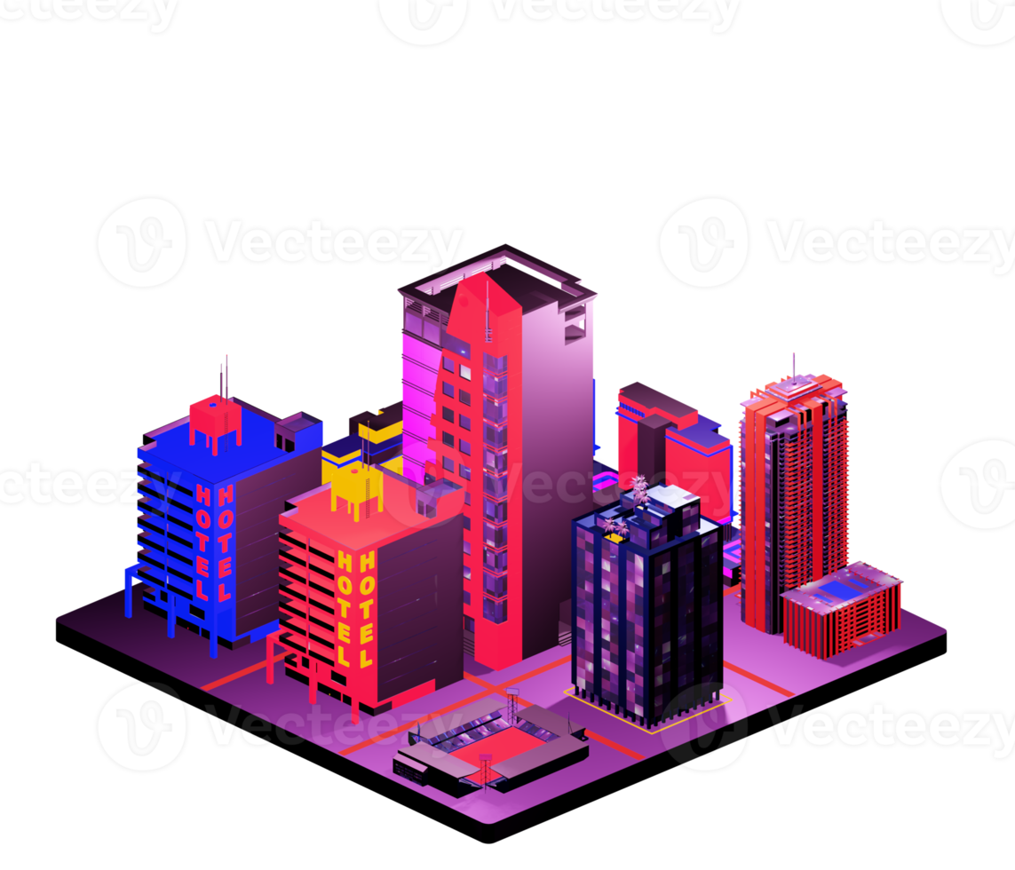 Isometric building arrangement png