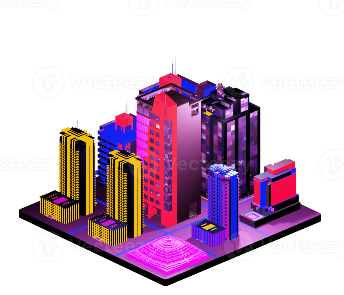 Isometric building arrangement png