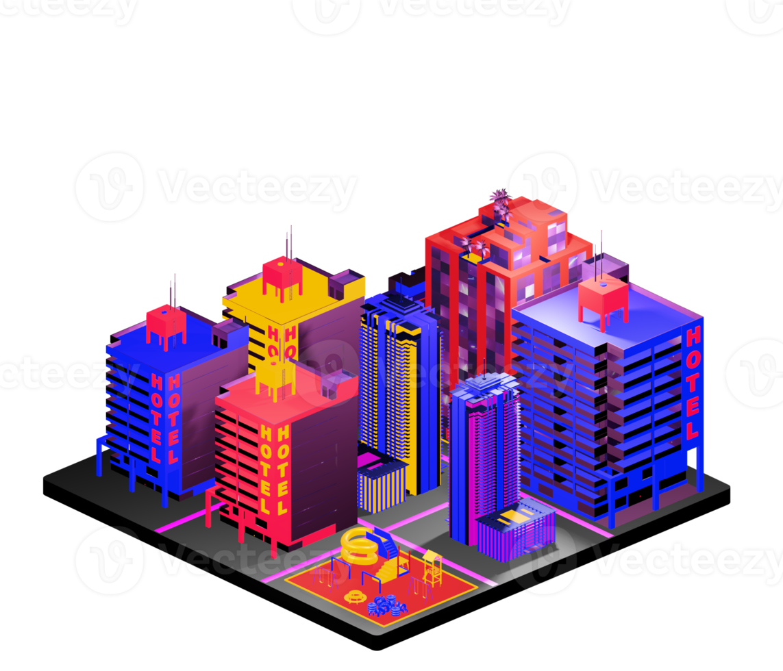 Isometric building in retro style png