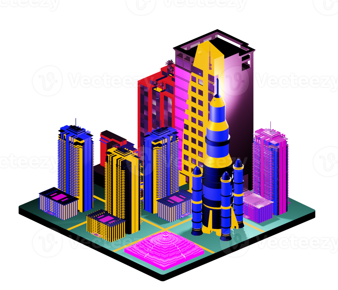 Isometric building arrangement png