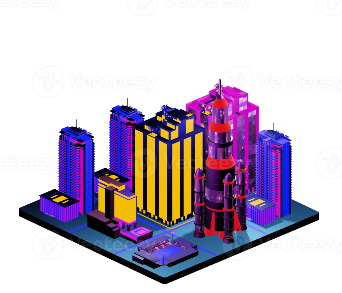 Isometric building arrangement png