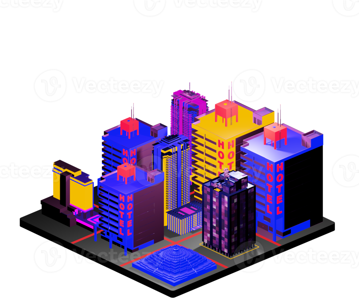 Isometric building in retro style png