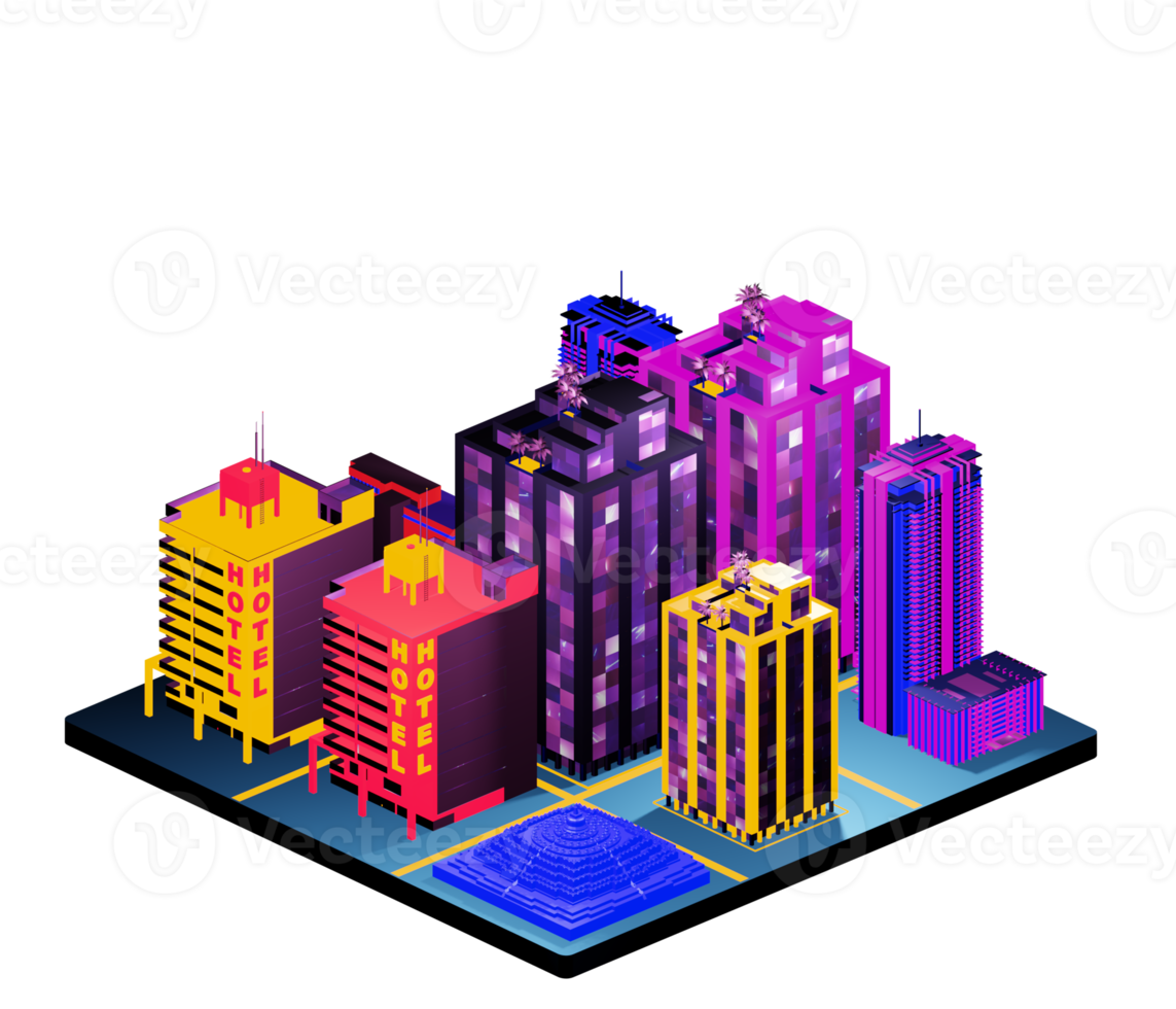 Isometric building arrangement png