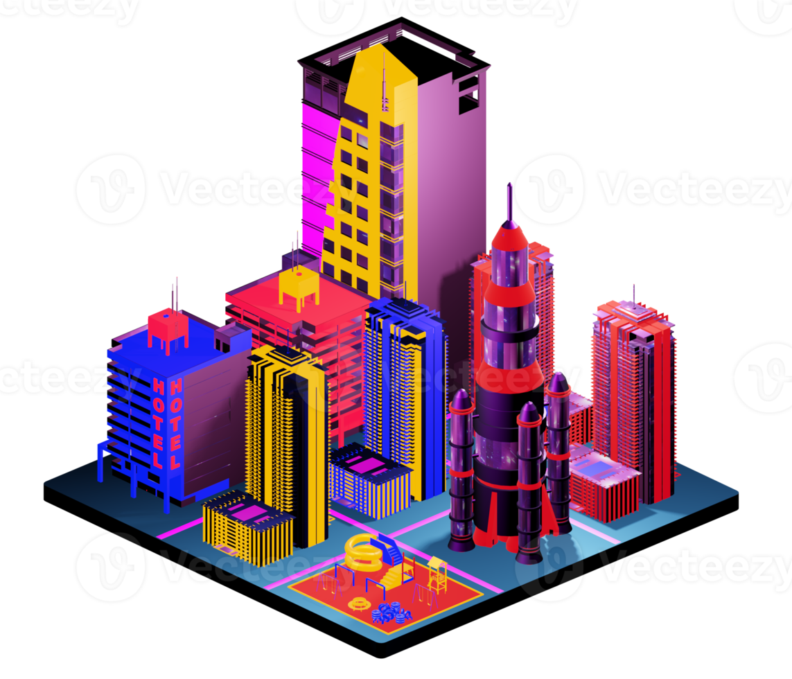 arranjo de construção isométrico png