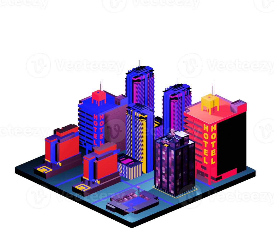 Isometric building arrangement png