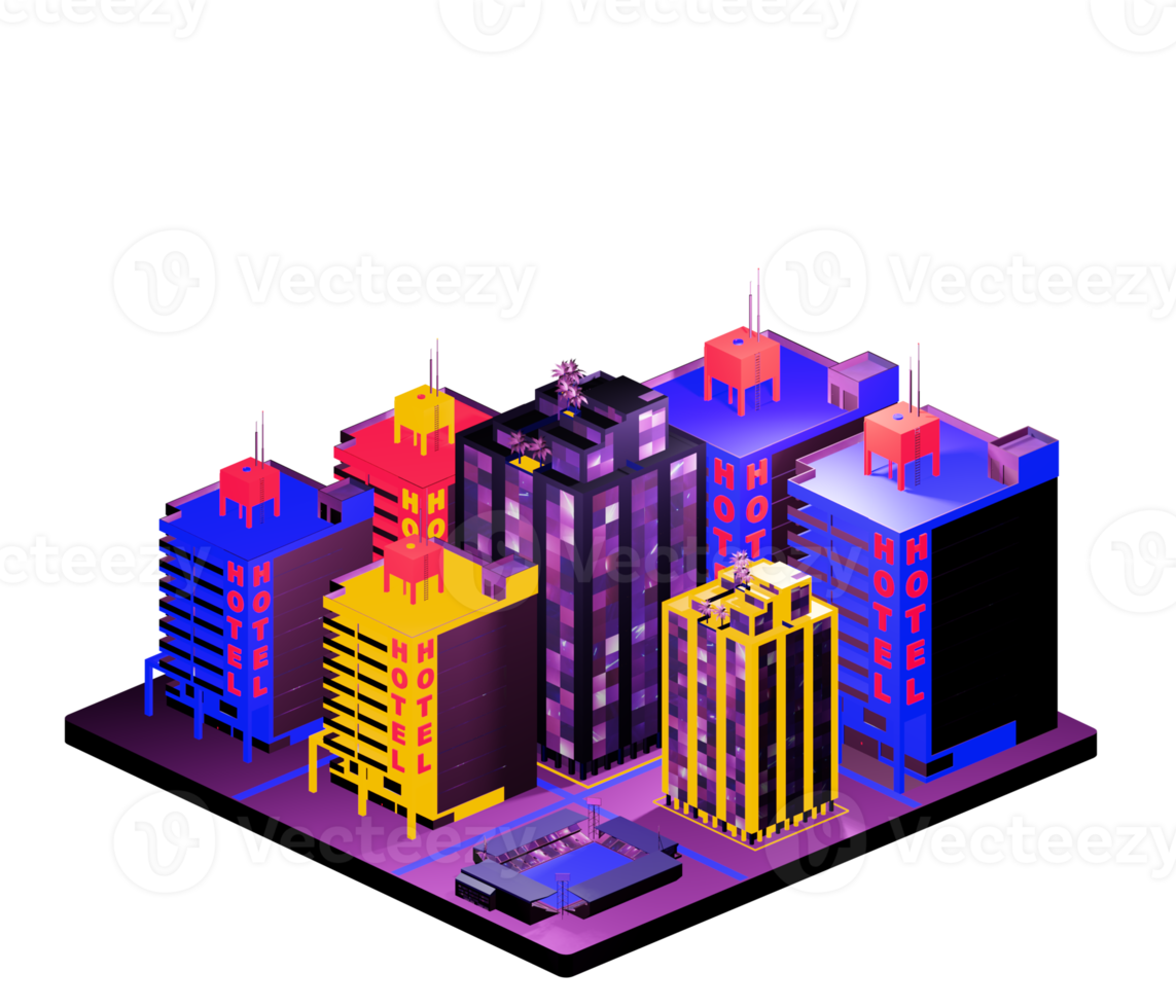 Isometric building arrangement png