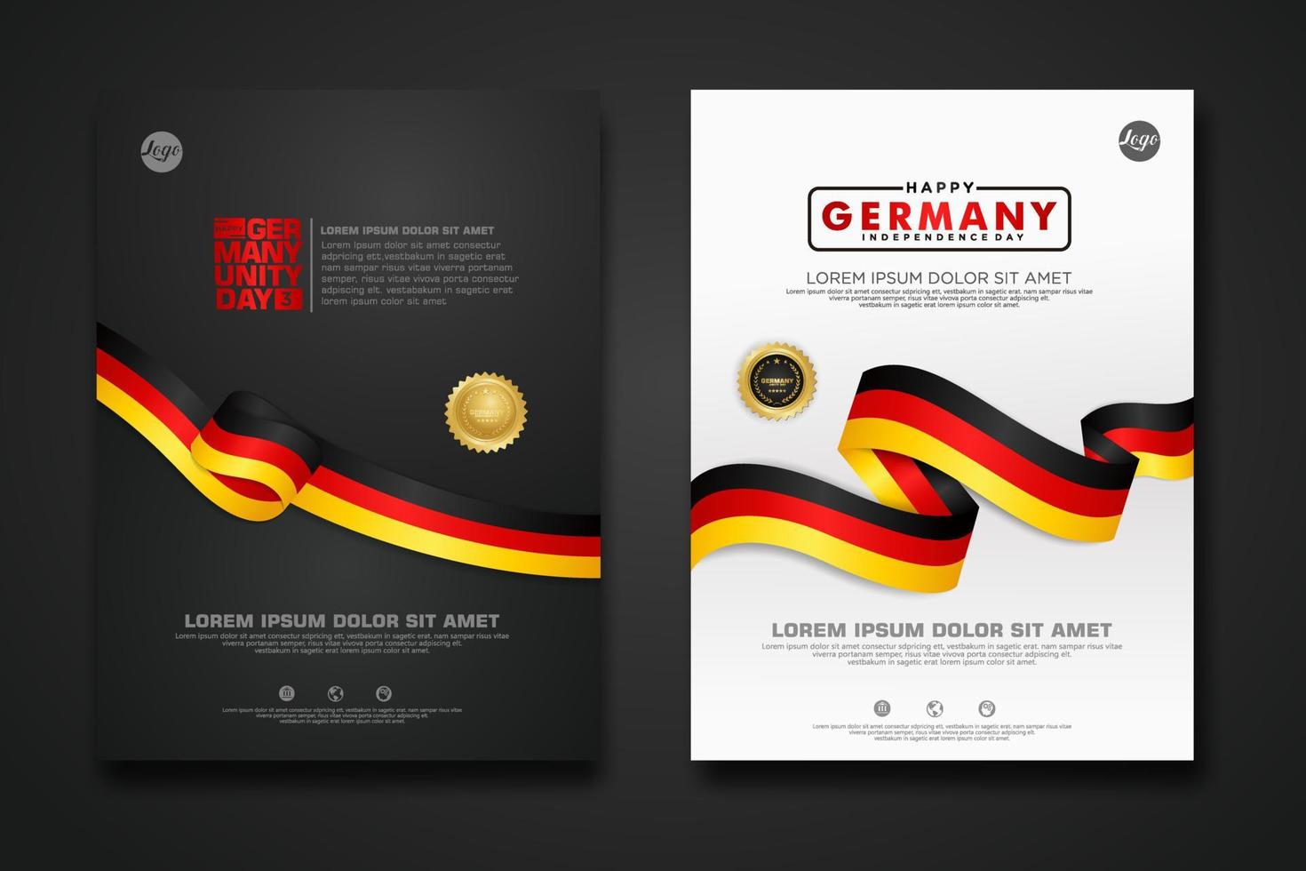 establecer diseño de cartel plantilla de fondo del día de la unidad de alemania vector