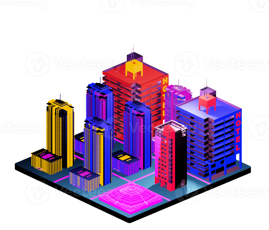 Isometric building arrangement png