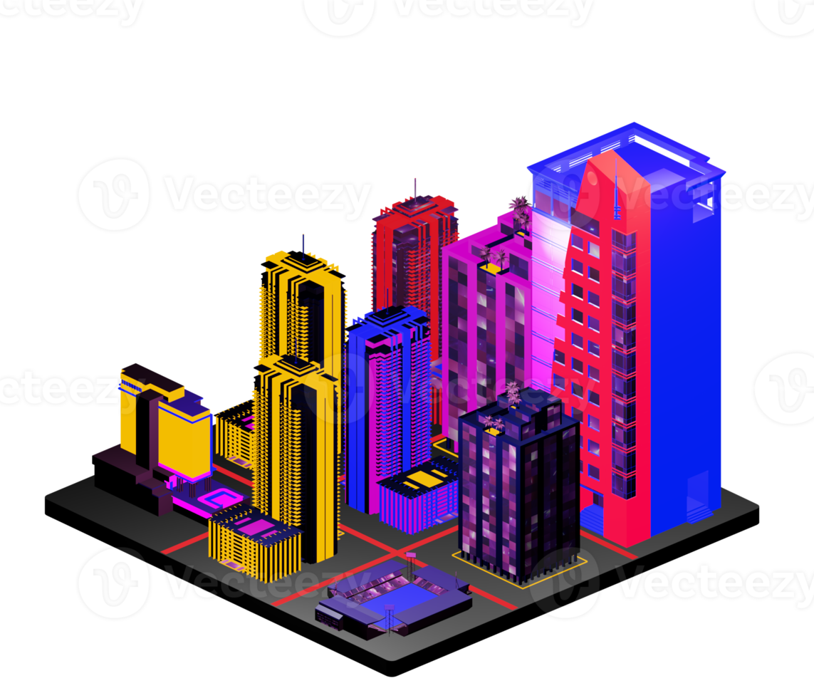 Isometric building arrangement png